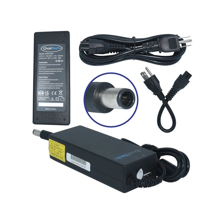 Adaptador para Computadora Portatil OVALTECH 19V/4.74AH puerto USB para CQ42