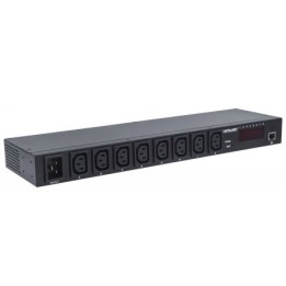 Barra Multicontactos INTELLINET 8 salidas para montaje en rack de 19"