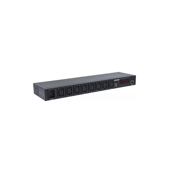 Barra Multicontactos INTELLINET 8 salidas para montaje en rack de 19"